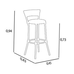 Conjunto de Banquetas Alta e Bistrô (sem Vidro) de Aço Carbono - 5