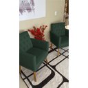 Ver imagem 5 de Kit Clássico 2 Poltronas Cadeira para Sala de Espera Resistente Recepção Pés de Madeira