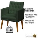 Ver imagem 4 de Kit Clássico 2 Poltronas Cadeira para Sala de Espera Resistente Recepção Pés de Madeira