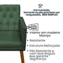 Ver imagem 3 de Kit Clássico 2 Poltronas Cadeira para Sala de Espera Resistente Recepção Pés de Madeira