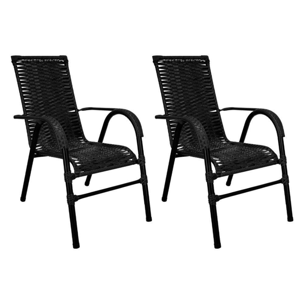 Conjunto de 2 Cadeiras Bela de Aço Carbono e Fibra Sintética - 1