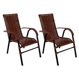 Conjunto de 2 Cadeiras Bela de Aço Carbono e Fibra Sintética - 1