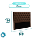 Ver imagem 4 de Cabeceira Estofada Casal Luna Nature Material Sintético Marrom 138x136