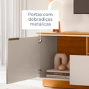 Ver imagem 5 de Home Theater Rack Nilo para Tv 75" com Rodízios - Cinamomo/off White Madetec