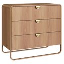 Ver imagem 2 de Cômoda Quarto Solteiro 90cm 3 Gavetas Mario Hanover/dourado A10 - Mpozenato