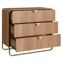 Ver imagem 5 de Cômoda Quarto Solteiro 90cm 3 Gavetas Mario Hanover/dourado A10 - Mpozenato