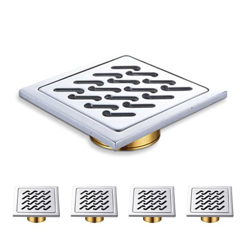 Ralo 10x10 Inox Anti Odor Anti Inseto Kit 4 Uni Banheiro Lavabo Resistente Higienico Seguro Anti Cor