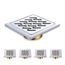 Ver imagem 1 de Ralo 10x10 Inox Anti Odor Anti Inseto Kit 4 Uni Banheiro Lavabo Resistente Higienico Seguro Anti Cor