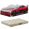 Cama Carro Infantil Homem Aranha com Colchão Probel 100% MDF Quarto - 6