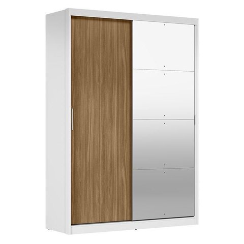 Guarda Roupa Casal Riva 22515k com Espelho Branco Amêndola Touch Flex - Demóbile
