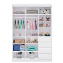 Ver imagem 3 de Guarda Roupa Infantil Yumi 3 Portas Bater 4 Gavetas MDF Branco Sallar Home