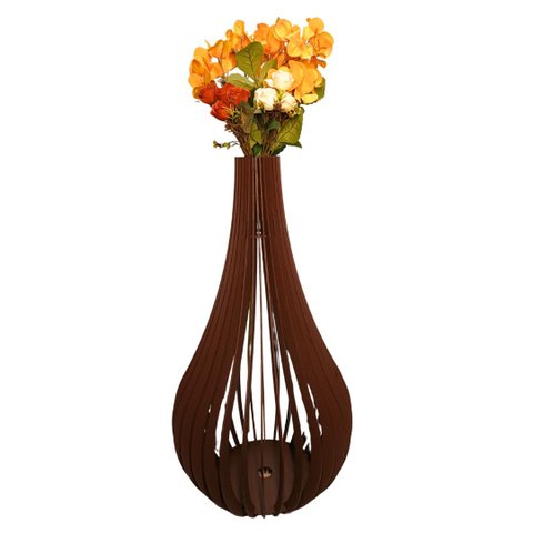 Vaso de Chão Decorativo Grande Capadócia Mdf:preto/90x40cm