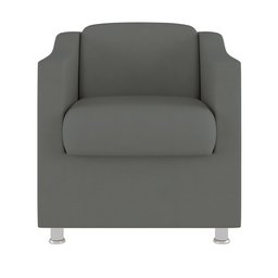 Kit 2 Poltronas Decorativas Reforçada Consultório Sala Suede Cor:Cinza - 3