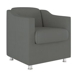 Kit 2 Poltronas Decorativas Reforçada Consultório Sala Suede Cor:Cinza - 2
