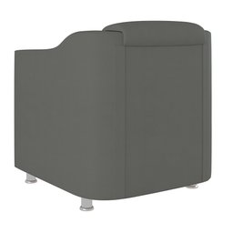Kit 2 Poltronas Decorativas Reforçada Consultório Sala Suede Cor:Cinza - 4