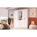 Ver imagem 6 de Guarda-Roupa com Espelho 4 Portas 3 Gavetas Siena Multimóveis CR4151 Branco