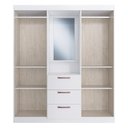 Ver imagem 5 de Guarda-Roupa com Espelho 4 Portas 3 Gavetas Siena Multimóveis CR4151 Branco
