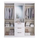 Ver imagem 4 de Guarda-Roupa com Espelho 4 Portas 3 Gavetas Siena Multimóveis CR4151 Branco