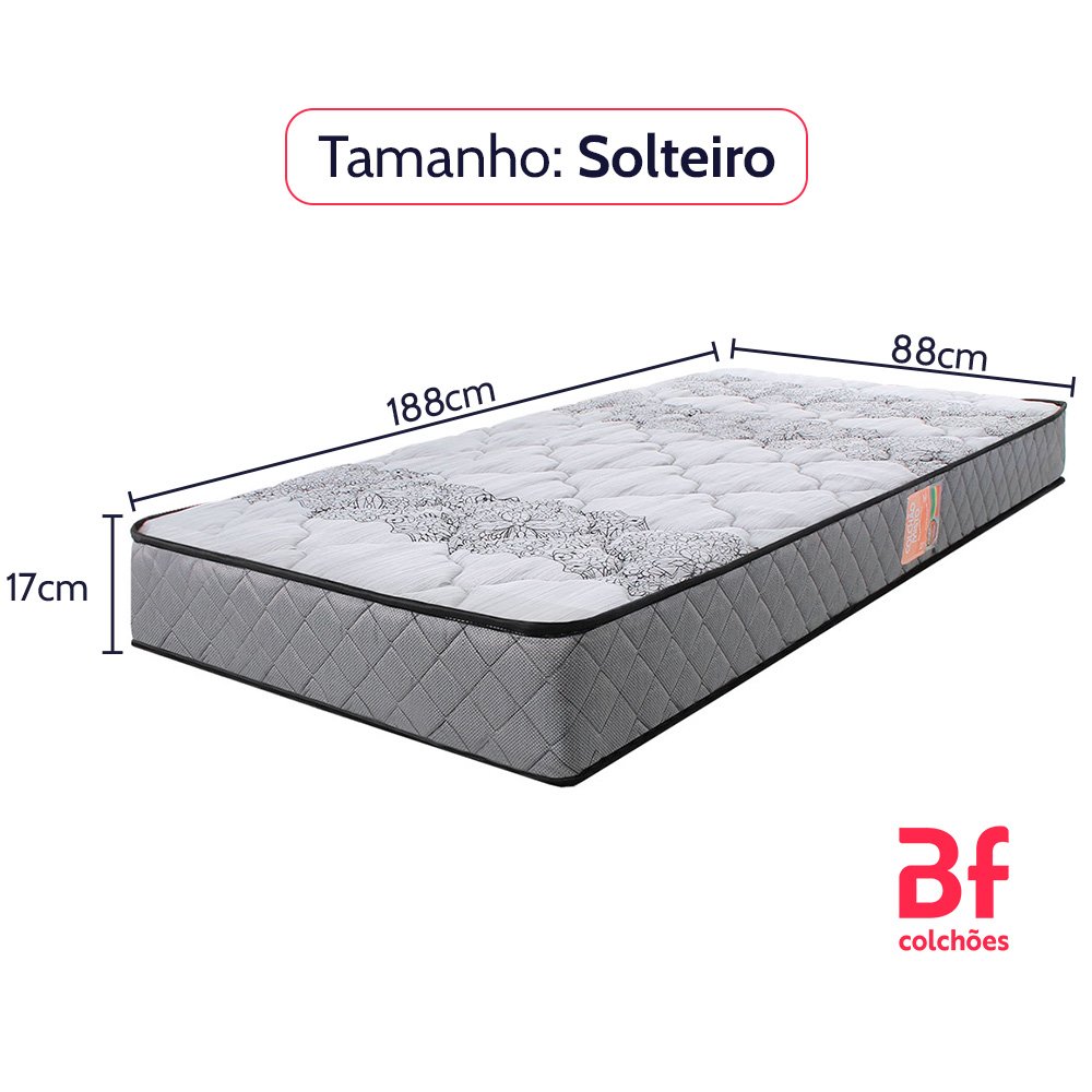 Colchão Solteiro Bf D33 Ortopédico Firme 88x188x17 - 6