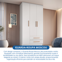 Ver imagem 7 de Guarda-Roupa 3 Portas 2 Gavetas Moscou Branco/Line