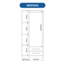Ver imagem 5 de Guarda-Roupa 3 Portas 2 Gavetas Moscou Branco/Line