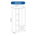 Ver imagem 3 de Guarda-Roupa 3 Portas 2 Gavetas Moscou Branco/Line