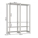 Ver imagem 2 de Guarda-roupa Closet 2 Peças com 2 Cabideiros e 3 Nichos Yes Nova Mobile