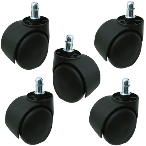 Kit 05 Rodízios Giratórias Pu/nylon Cadeira Escritório Game