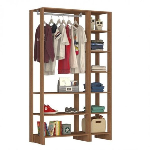 Guarda-roupa Closet 2 Peças com 1 Cabideiro e 9 Nichos Yes Nova Mobile
