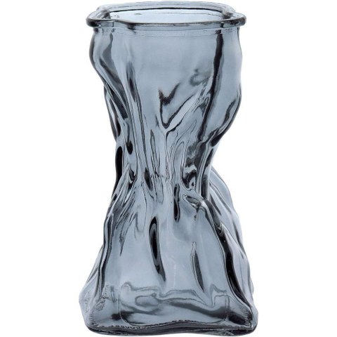 Vasodecorativo Enfeite Casa Amassado Home&co Vidro 17x7x9cm Fume