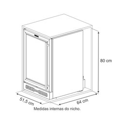 Adega de Embutir Venax Cave In 100 82l preto Fosco 127v - 4