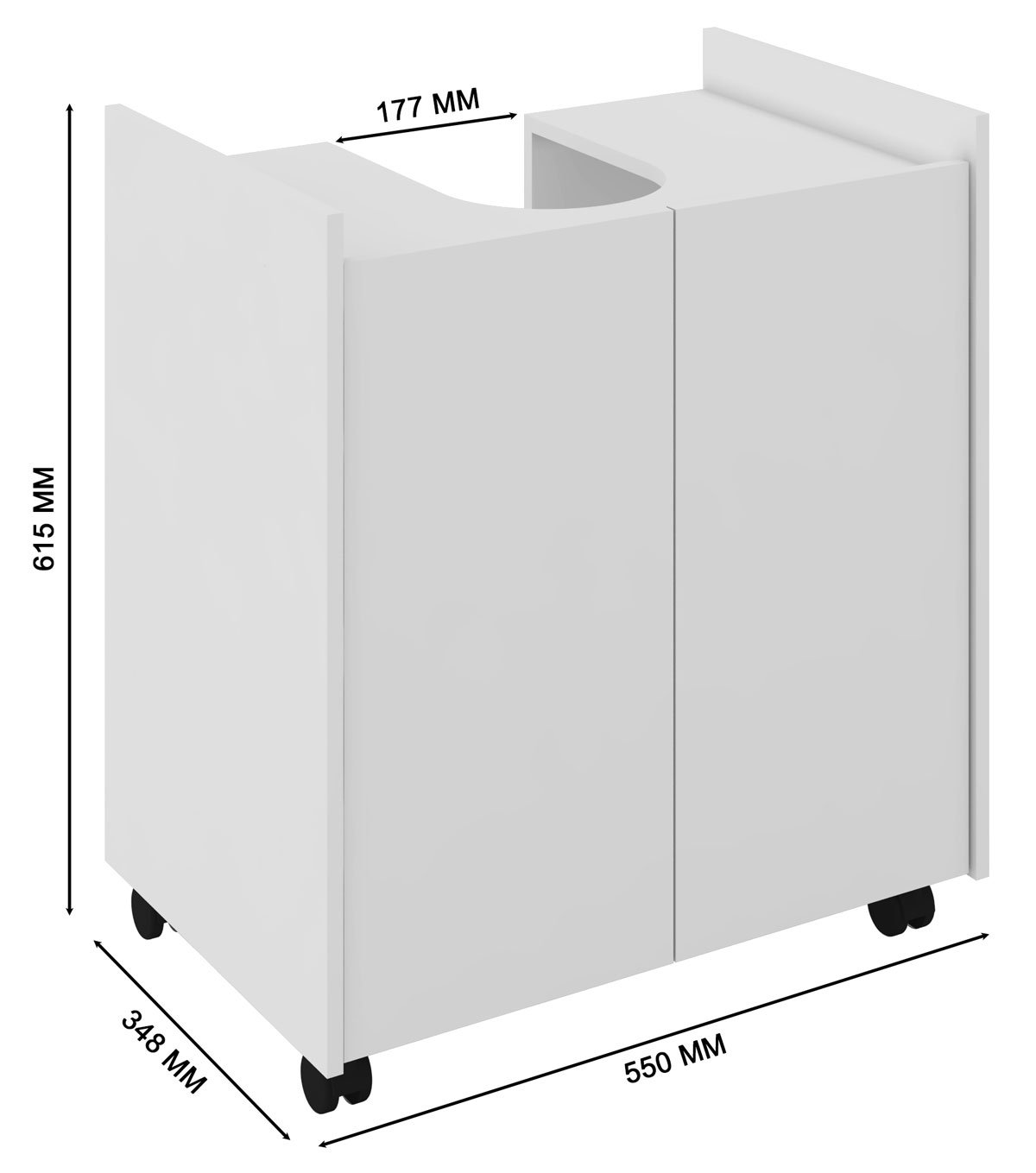 Conjunto Gabinete P/ Pia de Coluna Eccos com Espelho Adnet - Branco - 6