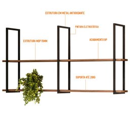 Prateleira Decorativa Industrial Multiuso 135cm Design D01 Demolição - Lyam Decor - 3
