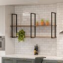 Ver imagem 2 de Kit 02 Prateleiras Decorativas Industrial Multiuso 135cm Design D01 Demolição - Lyam Decor