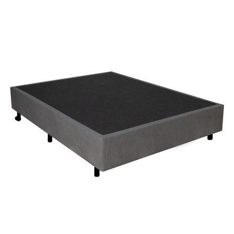 Cama Box Casal 138x188x26cm Courino Linho Cinza