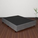 Ver imagem 2 de Cama Box Casal 138x188x26cm Courino Linho Cinza
