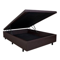 Cama Box Baú Casal 138x188x42cm Courino Linho com Pistão a Gás - 3
