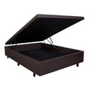 Ver imagem 3 de Cama Box Baú Casal 138x188x42cm Courino Linho com Pistão a Gás