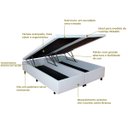 Ver imagem 2 de Cama Box Baú King 193x203x42cm Courino Linho Branco com Pistão a Gás