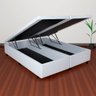 Cama Box Baú King 193x203x42cm Courino Linho Branco com Pistão a Gás - 1
