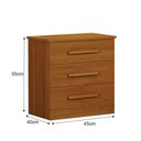 Ver imagem 3 de Mesa de Cabeceira Rubi 3 Gavetas MDF Moderno Cinamomo Leifer Móveis