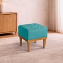 Ver imagem 1 de Puff Quadrado Linho Sala Quarto Banqueta Decorativo Linho Verde