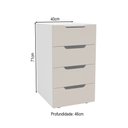 Ver imagem 4 de Gaveteiro Madri 4 Gavetas Creme/branco - Politorno