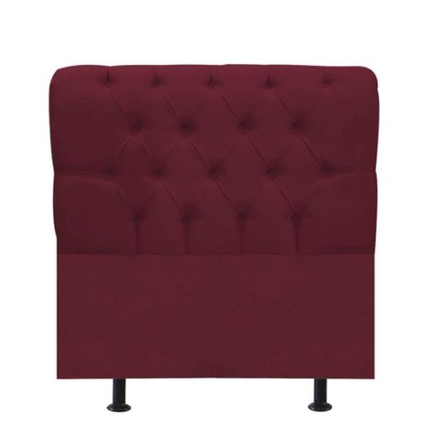 Cabeceira Estofada Cama Box Solteiro 100cm París Corino Bordo- Mabe Magazine