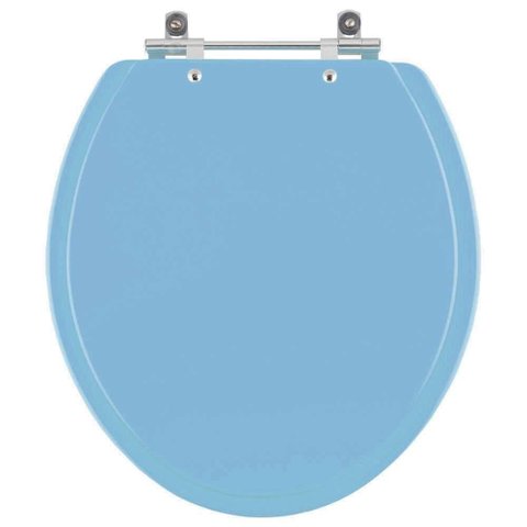 Assento Sanitário Mdf Oval Azul Claro para Todas As Louças