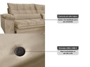 Ver imagem 2 de Sofá Retrátil Reclinável 2,90m com Molas e Espuma D33 Biondi Veludocristal - Netsofas - Areia