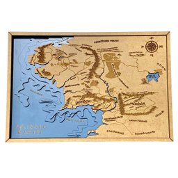 Quadro Mapa da Terra Média em alto relevo 3D Geek Marketplace - 2