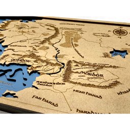 Quadro Mapa da Terra Média em alto relevo 3D Geek Marketplace - 3