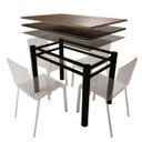 Ver imagem 2 de Base para Mesa de Vidro Jantar 4 Lugares Preta Retangular