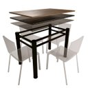 Ver imagem 1 de Base para Mesa de Vidro Jantar 4 Lugares Preta Retangular